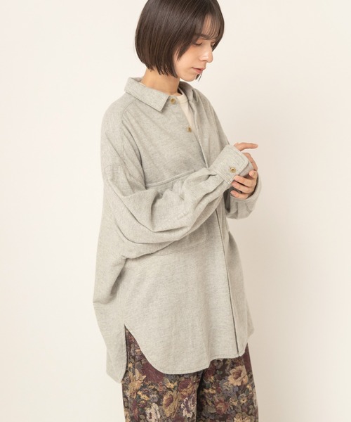RNA-N(アールエヌエーエヌ)の「B2994 Wカシミヤツイードシャツ(シャツ/ブラウス・レディース・チャコール/トップグレー/グレー・FREE)」の7枚目の写真