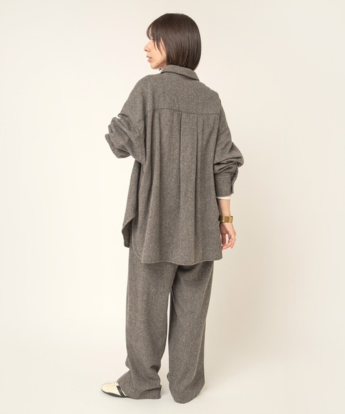 RNA-N(アールエヌエーエヌ)の「B2994 Wカシミヤツイードシャツ(シャツ/ブラウス・レディース・チャコール/トップグレー/グレー・FREE)」の11枚目の写真