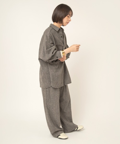 RNA-N(アールエヌエーエヌ)の「B2994 Wカシミヤツイードシャツ(シャツ/ブラウス・レディース・チャコール/トップグレー/グレー・FREE)」の10枚目の写真