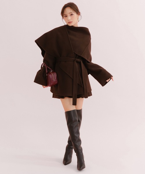 anuans(アニュアンス)の「ポインテッドニーハイブーツ(ブーツ・レディース・ブラウン/ブラック・LARGE/MEDIUM/SMALL)」の1枚目の写真