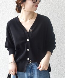 〈手洗い可能〉Vネック ポケット ニット カーディガン