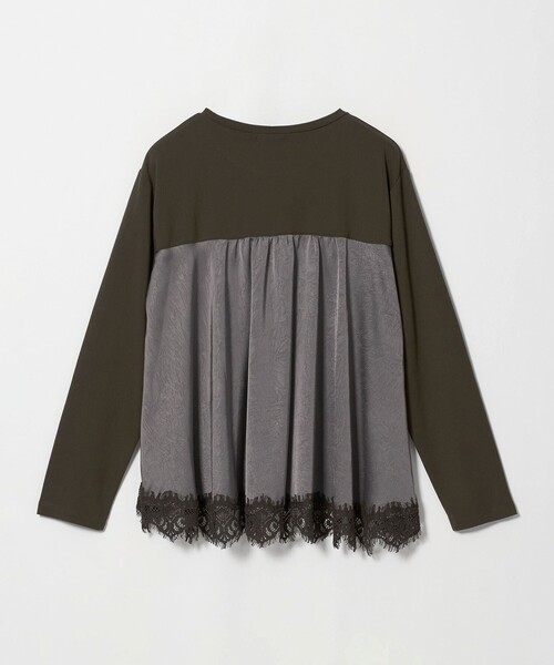 A DAY IN THE LIFE UNITED ARROWS(アデイインザライフユナイテッドアローズ)の「ポンチ×サテン レースフレアカットソー <A DAY IN THE LIFE>(Tシャツ/カットソー・レディース・ブラック/ダークブラウン/ナチュラル・FREE)」の14枚目の写真