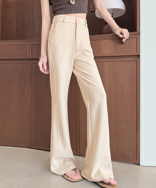 ONEP STAR(ワンピスター)の「センタープレスストレートパンツ(スラックス・レディース・ブラック/ベージュ・MEDIUM/LARGE/X-LARGE)」の3枚目の写真