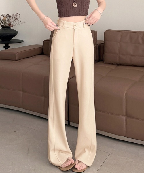 ONEP STAR(ワンピスター)の「センタープレスストレートパンツ(スラックス・レディース・ブラック/ベージュ・MEDIUM/LARGE/X-LARGE)」の5枚目の写真