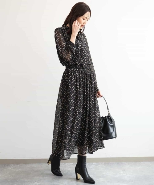 MK MICHEL KLEIN（エムケーミッシェルクラン）の「[洗える]ニュアンスレオパード柄シフォンスカート（スカート・レディース・ベージュ/ブラック・38）」の18枚目の写真
