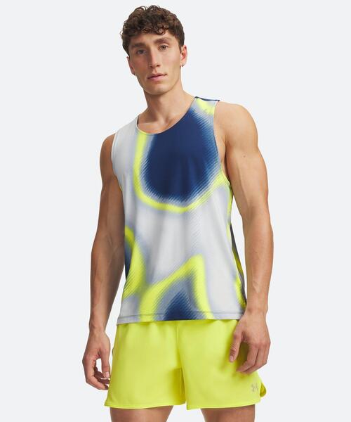 UNDER ARMOUR(アンダーアーマー)の「UAベロシティプロ プリント シングレット(ランニング/メンズ)(タンクトップ・メンズ・ブルー系・L/M/XL/S)」の3枚目の写真