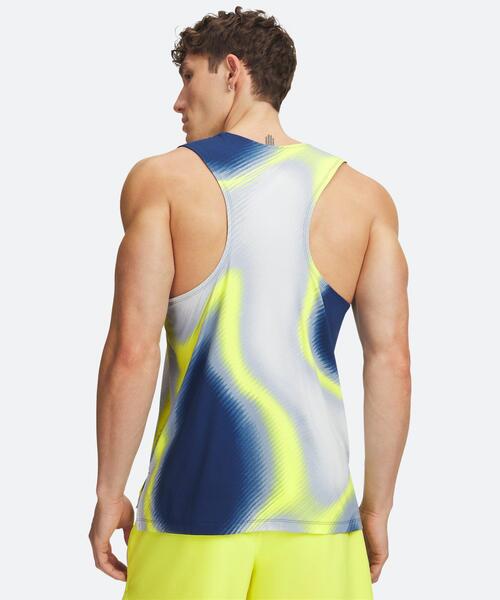 UNDER ARMOUR(アンダーアーマー)の「UAベロシティプロ プリント シングレット(ランニング/メンズ)(タンクトップ・メンズ・ブルー系・L/M/XL/S)」の4枚目の写真