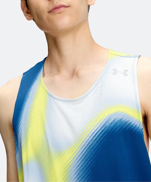 UNDER ARMOUR(アンダーアーマー)の「UAベロシティプロ プリント シングレット(ランニング/メンズ)(タンクトップ・メンズ・ブルー系・L/M/XL/S)」の6枚目の写真