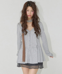 イヴ ティアード カーディガン メランジグレー