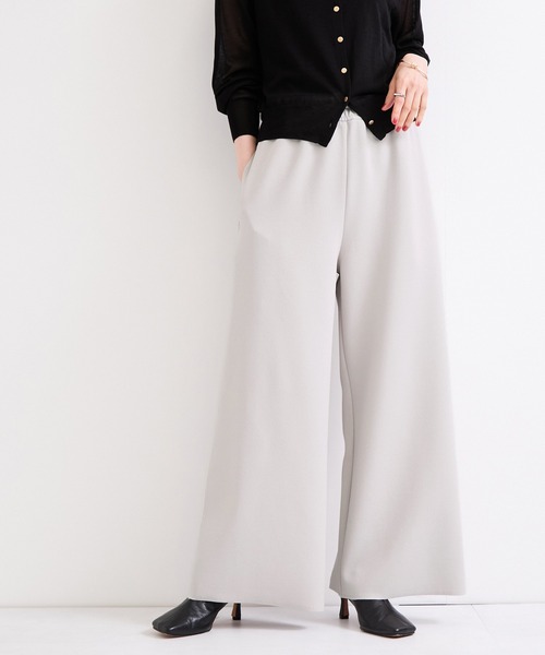 le cercle ADAM ET ROPE'（ルセルクルアダムエロペ）の「サンディカットJZワイドパンツ/セットアップ対応（その他パンツ・レディース・オフホワイト/ブラック/ライトグレー・FREE）」の3枚目の写真