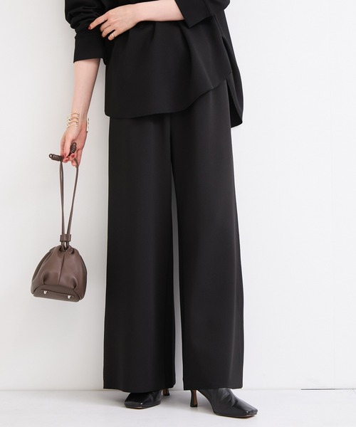 le cercle ADAM ET ROPE'（ルセルクルアダムエロペ）の「サンディカットJZワイドパンツ/セットアップ対応（その他パンツ・レディース・オフホワイト/ブラック/ライトグレー・FREE）」の2枚目の写真