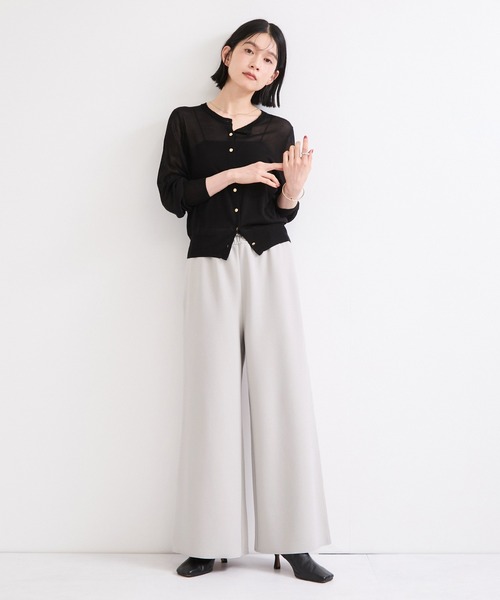 le cercle ADAM ET ROPE'（ルセルクルアダムエロペ）の「サンディカットJZワイドパンツ/セットアップ対応（その他パンツ・レディース・オフホワイト/ブラック/ライトグレー・FREE）」の6枚目の写真
