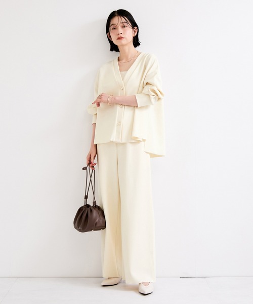 le cercle ADAM ET ROPE'（ルセルクルアダムエロペ）の「サンディカットJZワイドパンツ/セットアップ対応（その他パンツ・レディース・オフホワイト/ブラック/ライトグレー・FREE）」の9枚目の写真