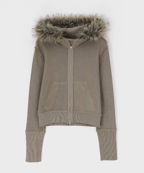 BLACKUP（ブラックアップ）の「[MADE] アヌスファージップアップフーディ（パーカー・レディース・ベージュ/チャコール・SMALL/MEDIUM）」の22枚目の写真