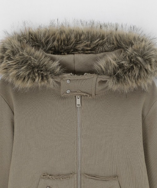 BLACKUP（ブラックアップ）の「[MADE] アヌスファージップアップフーディ（パーカー・レディース・ベージュ/チャコール・SMALL/MEDIUM）」の21枚目の写真