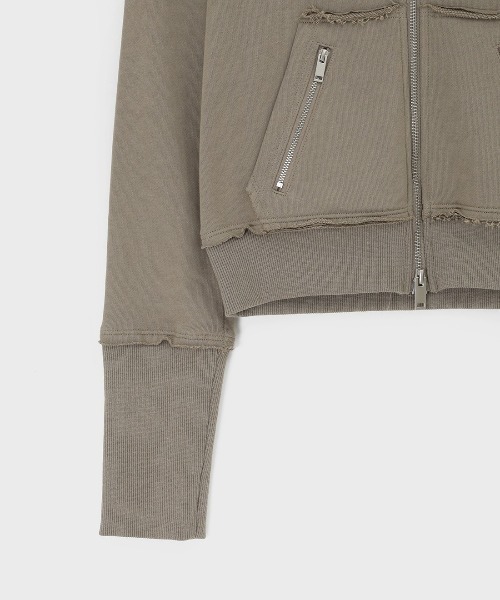 BLACKUP（ブラックアップ）の「[MADE] アヌスファージップアップフーディ（パーカー・レディース・ベージュ/チャコール・SMALL/MEDIUM）」の19枚目の写真