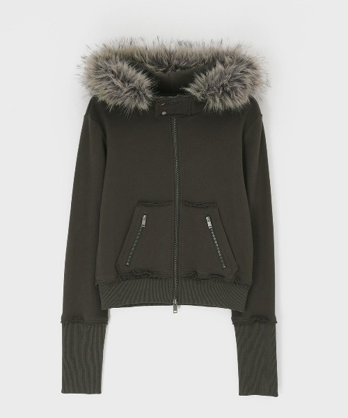 BLACKUP（ブラックアップ）の「[MADE] アヌスファージップアップフーディ（パーカー・レディース・ベージュ/チャコール・SMALL/MEDIUM）」の8枚目の写真