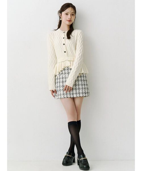 MERCURYDUO（マーキュリーデュオ）の「ペプラムニットドッキングミニワンピース（ワンピース・レディース・アイボリー/ライトグレー/ピンク・FREE）」の22枚目の写真