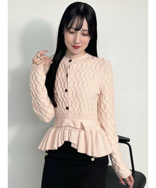 MERCURYDUO（マーキュリーデュオ）の「ペプラムニットドッキングミニワンピース（ワンピース・レディース・アイボリー/ライトグレー/ピンク・FREE）」の16枚目の写真