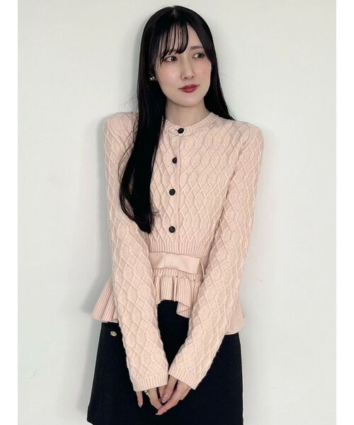 MERCURYDUO（マーキュリーデュオ）の「ペプラムニットドッキングミニワンピース（ワンピース・レディース・アイボリー/ライトグレー/ピンク・FREE）」の17枚目の写真