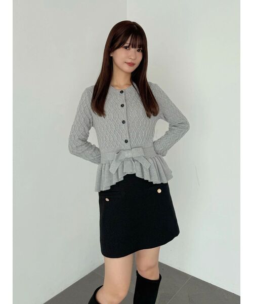 MERCURYDUO（マーキュリーデュオ）の「ペプラムニットドッキングミニワンピース（ワンピース・レディース・アイボリー/ライトグレー/ピンク・FREE）」の18枚目の写真