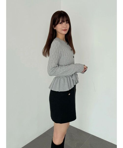 MERCURYDUO（マーキュリーデュオ）の「ペプラムニットドッキングミニワンピース（ワンピース・レディース・アイボリー/ライトグレー/ピンク・FREE）」の8枚目の写真