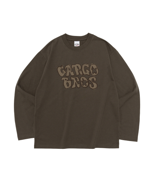CARGOBROS FOR WOMAN(カーゴブロスフォーウィメン)の「ヴィンテージバブルレタリングロングスリーブTシャツ(カーキ)(Tシャツ/カットソー・レディース・その他・SMALL/MEDIUM/LARGE/X-LARGE)」の1枚目の写真
