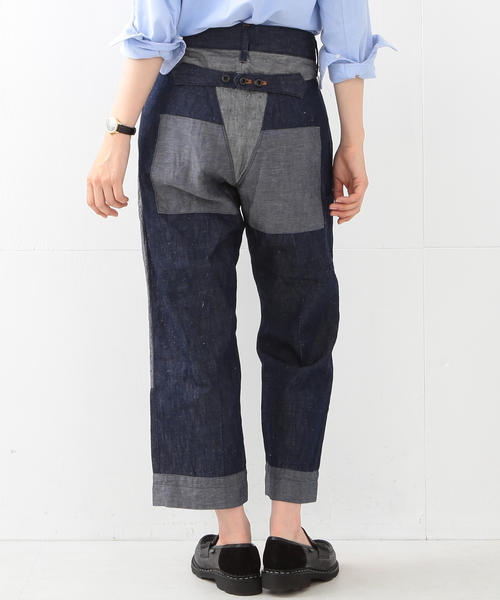 A(エィス)の「A / デニム パッチワークパンツ(デニムパンツ・レディース・ネイビー・ONE SIZE)」の3枚目の写真