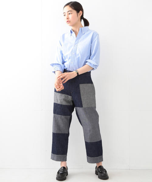 A(エィス)の「A / デニム パッチワークパンツ(デニムパンツ・レディース・ネイビー・ONE SIZE)」の4枚目の写真