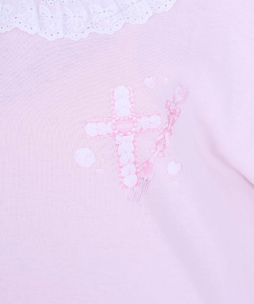 mine by LAFARY(マインバイラファリー)の「Sugar Addiction ロングTシャツ(Tシャツ/カットソー・レディース・ブラック/ピンク/ホワイト・FREE)」の22枚目の写真