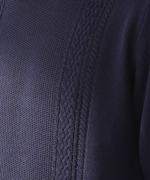 ABAHOUSE(アバハウス)の「シルケットコードリンクスニットTシャツ 7分袖(ニット/セーター・メンズ・ホワイト/カーキ/ネイビー・44/46/48)」の14枚目の写真