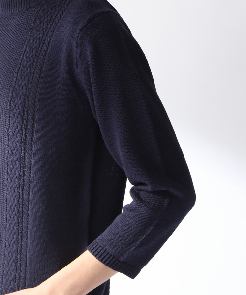 ABAHOUSE(アバハウス)の「シルケットコードリンクスニットTシャツ 7分袖(ニット/セーター・メンズ・ホワイト/カーキ/ネイビー・44/46/48)」の15枚目の写真