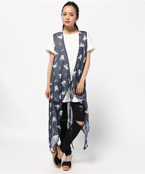 MOUSSY（マウジー）の「FLOWER 2WAY GILLET F（ベスト・レディース・ホワイト系その他・FREE）」の4枚目の写真