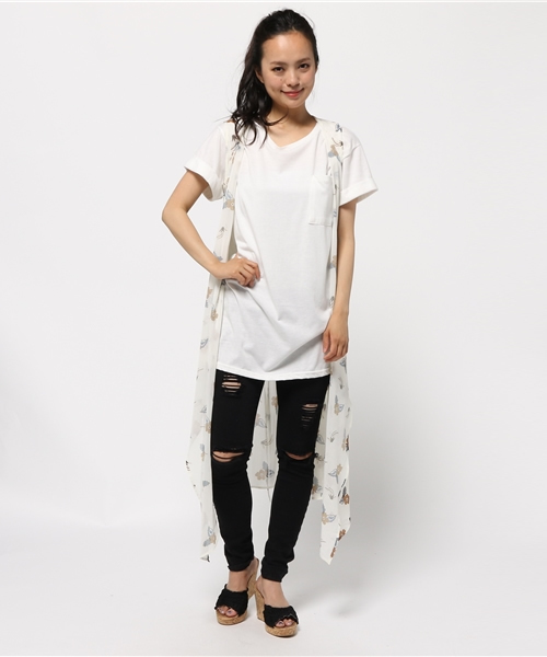 MOUSSY（マウジー）の「FLOWER 2WAY GILLET F（ベスト・レディース・ホワイト系その他・FREE）」の7枚目の写真