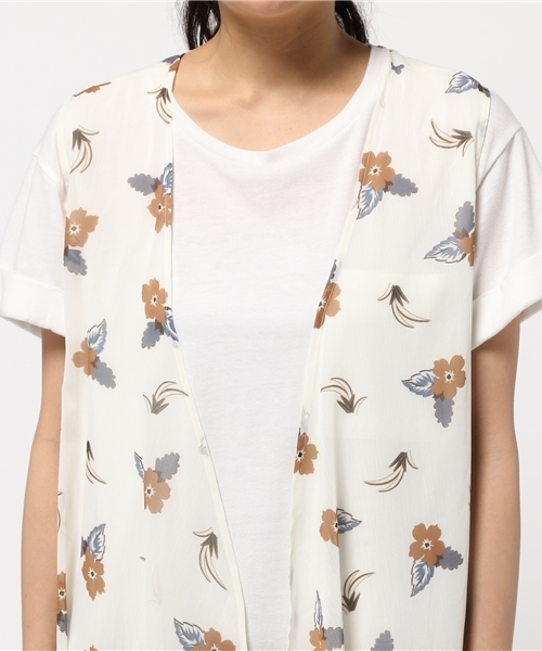 MOUSSY（マウジー）の「FLOWER 2WAY GILLET F（ベスト・レディース・ホワイト系その他・FREE）」の8枚目の写真