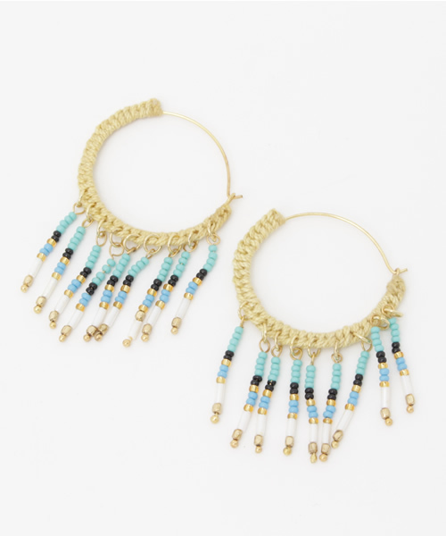 チャイハネ(チャイハネ)の「【チャイハネ】ビージェフープピアス(ピアス(両耳用)・レディース・ブルー/ピンク/ホワイト/グリーン・FREE)」の7枚目の写真