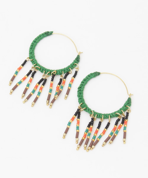 チャイハネ(チャイハネ)の「【チャイハネ】ビージェフープピアス(ピアス(両耳用)・レディース・ブルー/ピンク/ホワイト/グリーン・FREE)」の3枚目の写真