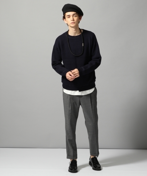 HARE（ハレ）の「デザインニットプルオーバー(HARE)（ニット/セーター・メンズ・ネイビー/オフホワイト/トップグレー・SMALL/MEDIUM/LARGE）」の6枚目の写真