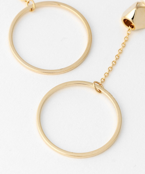 PLAIN CLOTHING（プレーンクロージング）の「チェーンリングピアス【PLAIN CLOTHING】（ピアス（両耳用）・レディース・ゴールド・FREE）」の3枚目の写真