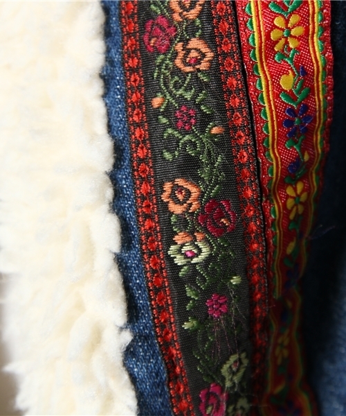 BEAMS BOY（ビームスボーイ）の「BEAMS BOY / チロリアン デニム ボア　***（ブルゾン・レディース・ネイビー・ONE SIZE）」の9枚目の写真