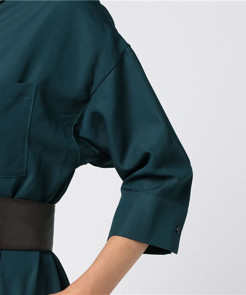 NATURAL BEAUTY BASIC（ナチュラルビューティーベーシック）の「ベルト付フォルムシャツワンピース（シャツワンピース・レディース・グリーン/ダークベージュ/ピンク・SMALL/MEDIUM）」の8枚目の写真