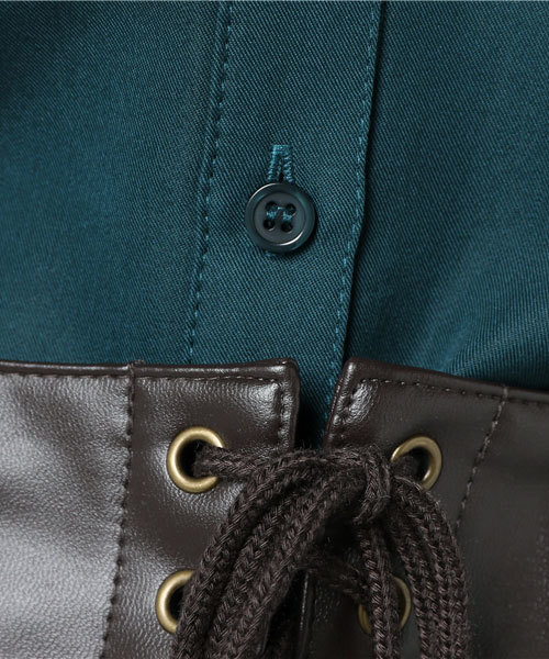 NATURAL BEAUTY BASIC（ナチュラルビューティーベーシック）の「ベルト付フォルムシャツワンピース（シャツワンピース・レディース・グリーン/ダークベージュ/ピンク・SMALL/MEDIUM）」の11枚目の写真