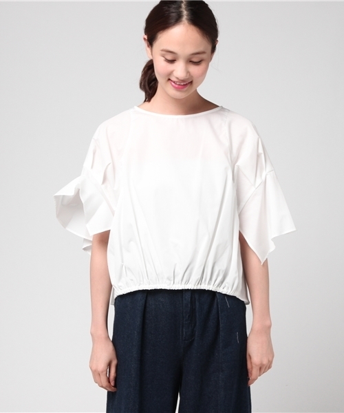 12Twelve Agenda（トゥエルブ　アジェンダ）の「TCブロード切替フレアスリーブブラウス（シャツ/ブラウス・レディース・ネイビー/オフホワイト・M）」の3枚目の写真