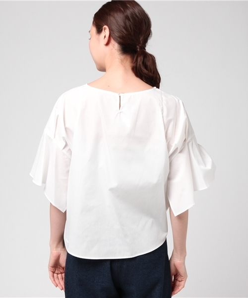 12Twelve Agenda（トゥエルブ　アジェンダ）の「TCブロード切替フレアスリーブブラウス（シャツ/ブラウス・レディース・ネイビー/オフホワイト・M）」の5枚目の写真