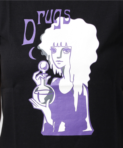 MEDICOM TOY(メディコムトイ)の「ルネブティック Tシャツ DRUGS ガールズサイズ ブラック(Tシャツ/カットソー・レディース・ブラック・LARGE/SMALL/MEDIUM)」の7枚目の写真