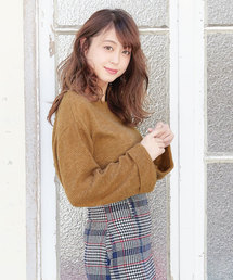 ゆったりノーストレスな着心地◎選べる2type！[リボンorワイド]スリーブ★リップル風ニットソートップス/レディース[C2894]神戸レタス