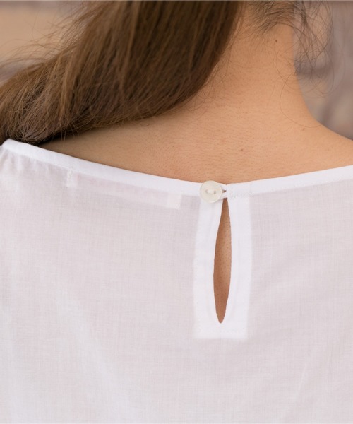 PREFERIR（プレフェリール）の「アイレット刺繍 綿レース ブラウス【テレビ東京・モーニングクロス番組着用】（シャツ/ブラウス・レディース・ホワイト/ネイビー/オレンジ・MEDIUM）」の14枚目の写真