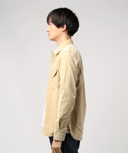 Hub&Spoke(ハブアンドスポーク)の「ストレッチコーデュロイユーズド加工ウエスタンシャツ(シャツ/ブラウス・メンズ・ベージュ/ネイビー/サックスブルー・X-LARGE/LARGE/MEDIUM)」の5枚目の写真