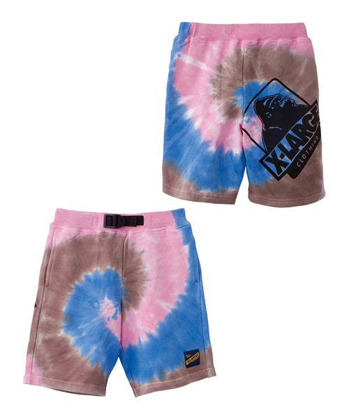 XLARGE KIDS(エクストララージキッズ)の「OG SPIRAL TIE-DYE HALF PANT(その他パンツ・キッズ・グリーン/ピンク・2T/4T/5T/6T/7T)」の1枚目の写真