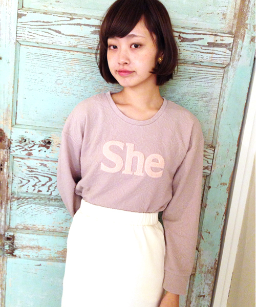 Kastane(カスタネ)の「【Kastane】サガラ刺繍PO(Tシャツ/カットソー・レディース・ボルドー/ライトグレー/ネイビー/オフホワイト・FREE)」の2枚目の写真